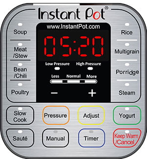 Instant Pot Pressure Cooker Control Panel