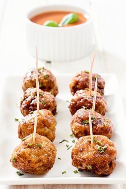 Party Meatballs - Air Fryer Recipes at https://www.thehealthykitchenshop.com//