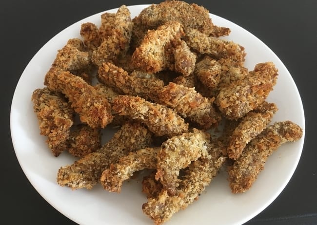 Air Fried Seitan on a plate
