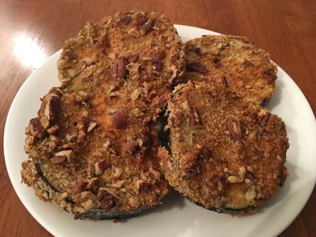 Vegan Pecan Crusted Eggplant cooked in Philips Air Fryer